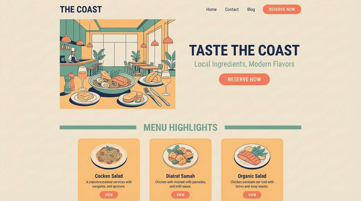 restaurant landing page