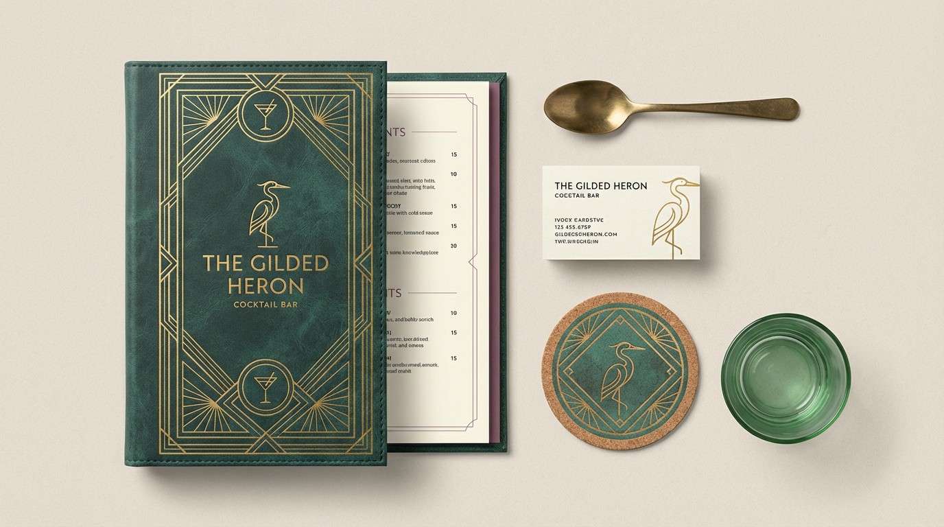art deco bar branding