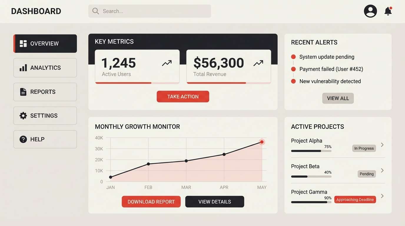 minimal ui dashboard