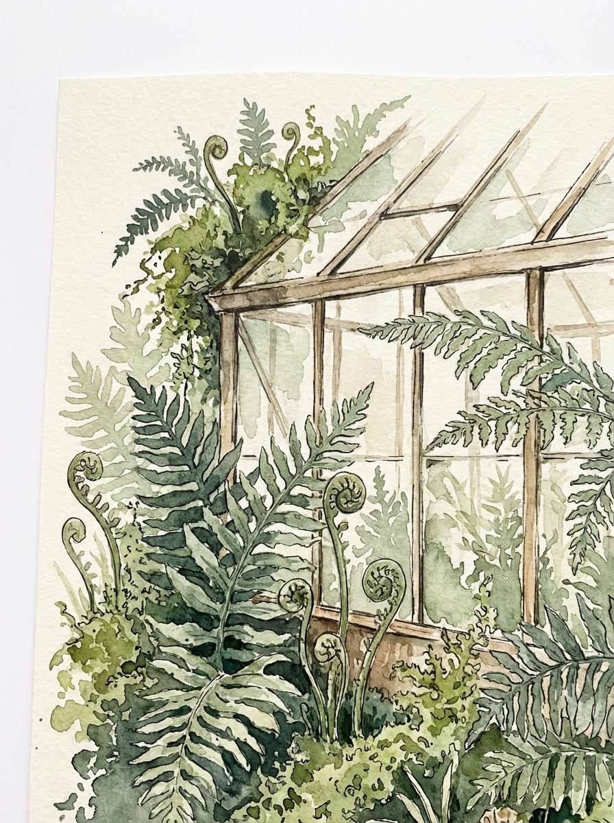 watercolor fern art print