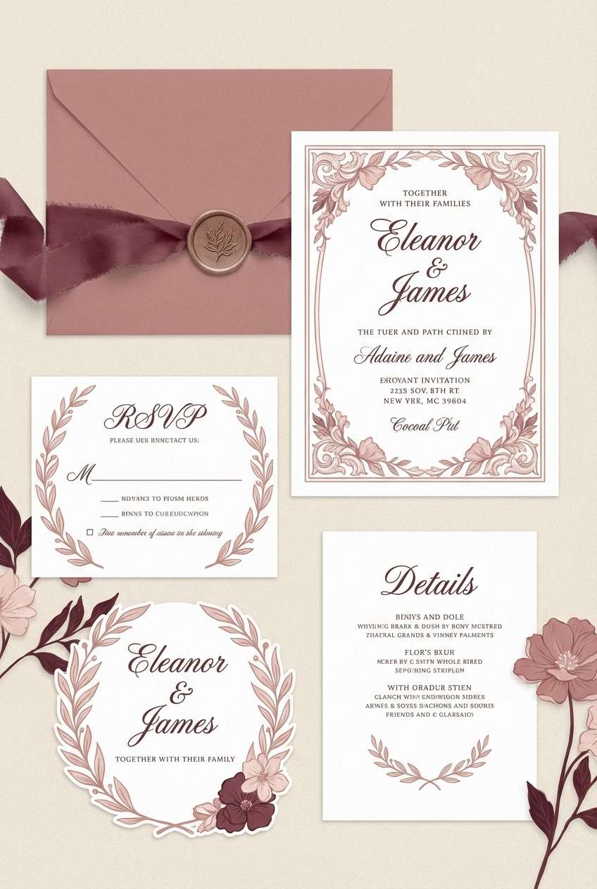 romantic wedding invitation