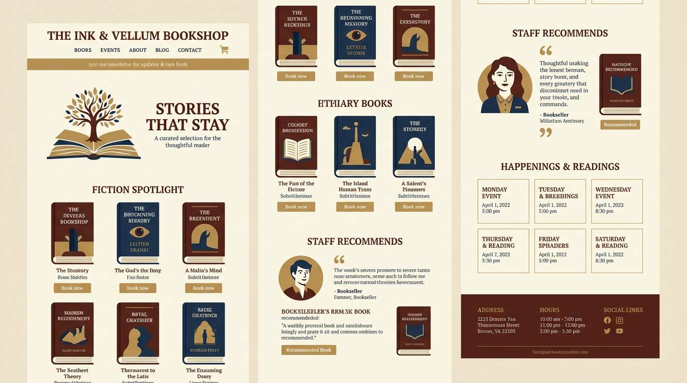 bookstore website ui