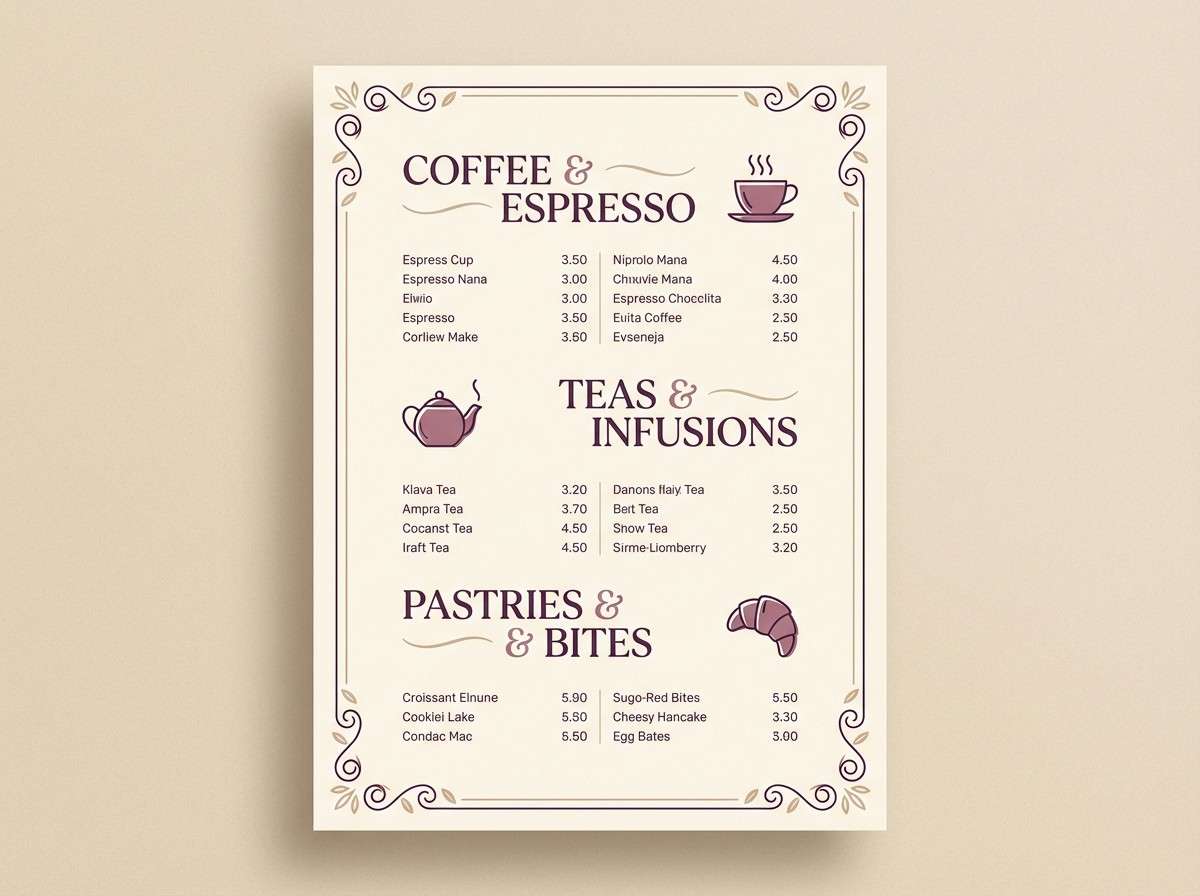 cafe menu poster