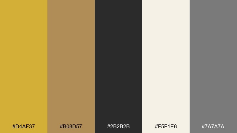 victory gold and charcoal sports color palette with hex codes