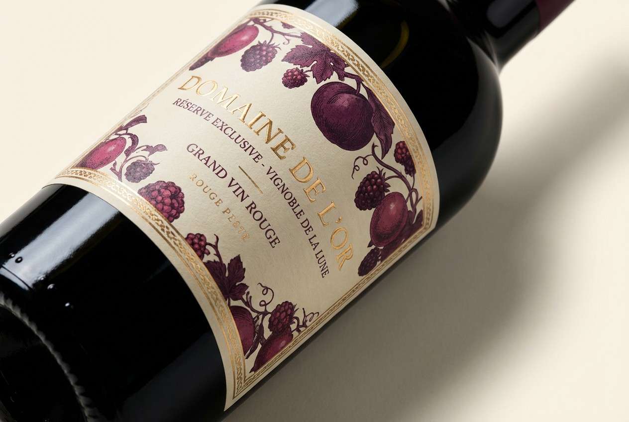 premium wine label mockup