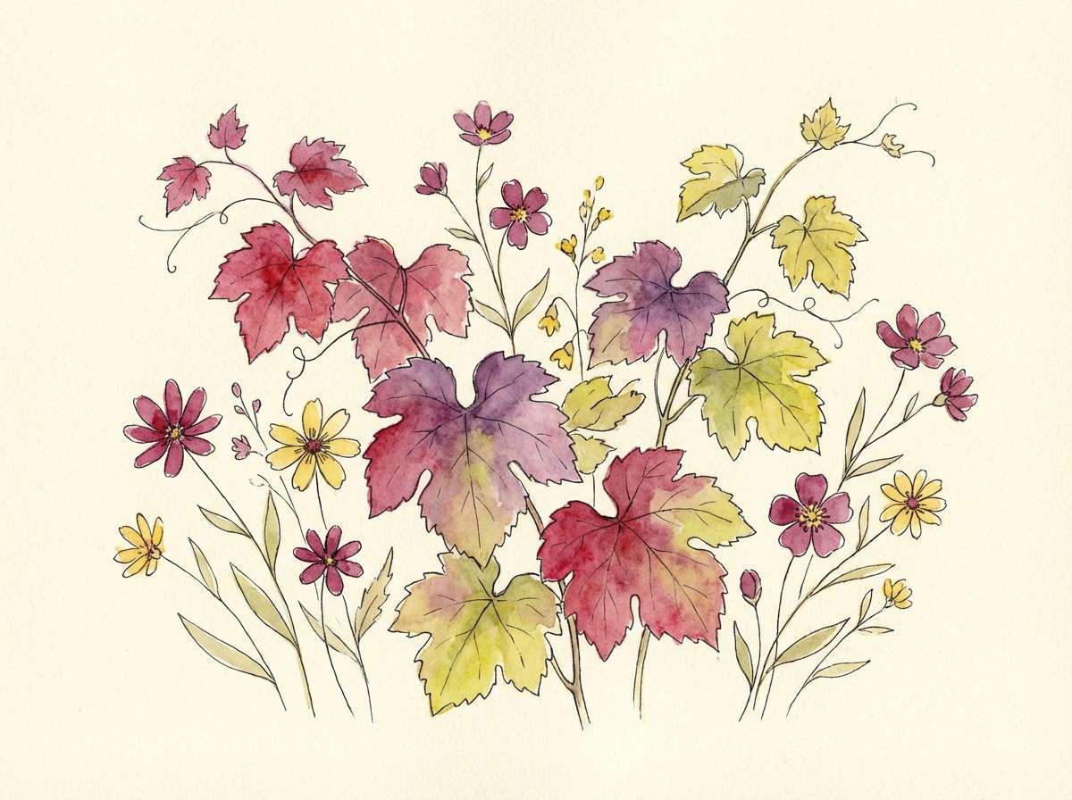 watercolor grape botanical print