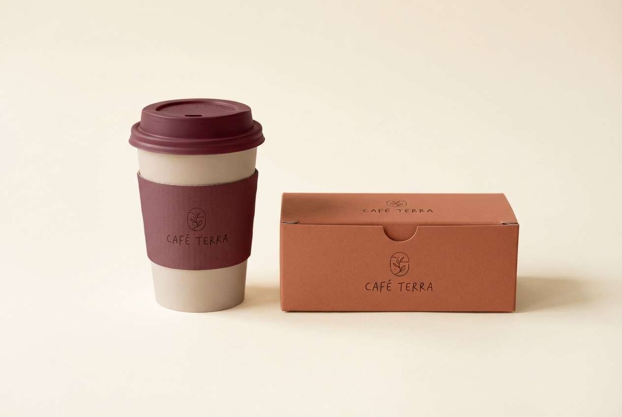 terracotta cafe packaging mockup