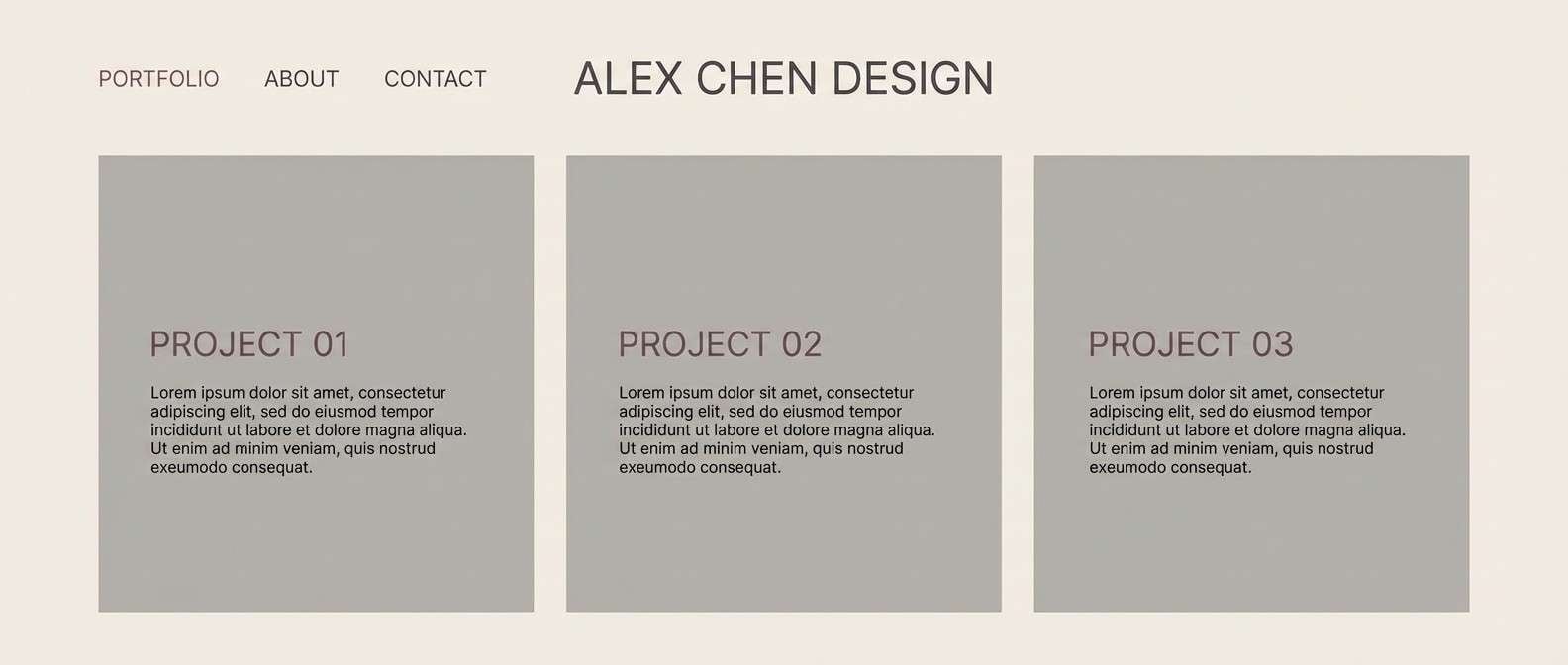 minimal portfolio ui