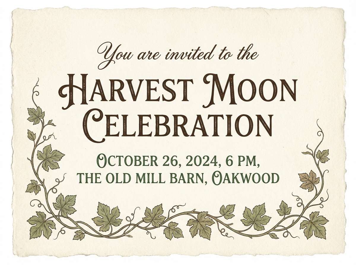 vineyard invitation flyer