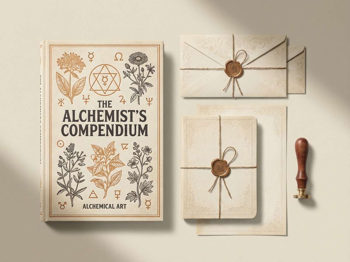 vintage book cover in leather tones