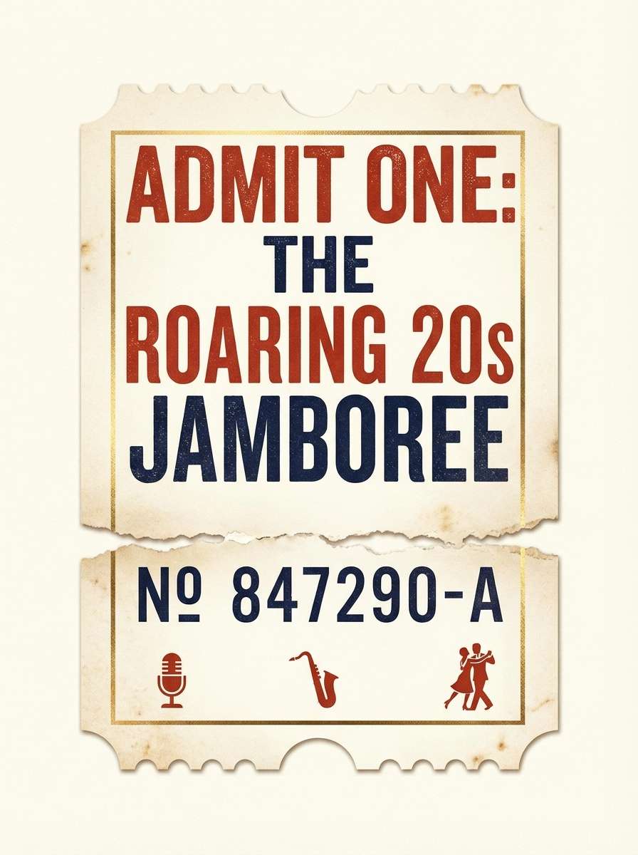 retro ticket flyer design