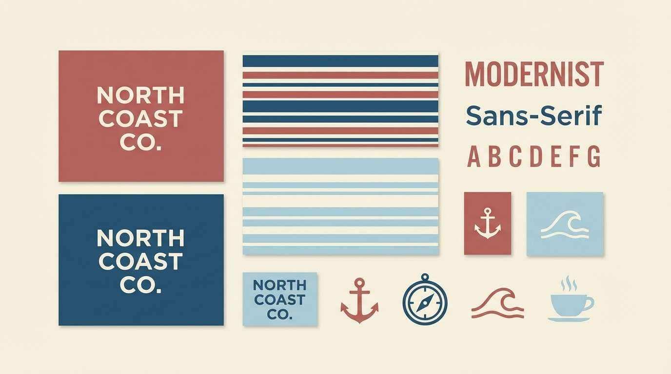 brand moodboard stripe theme