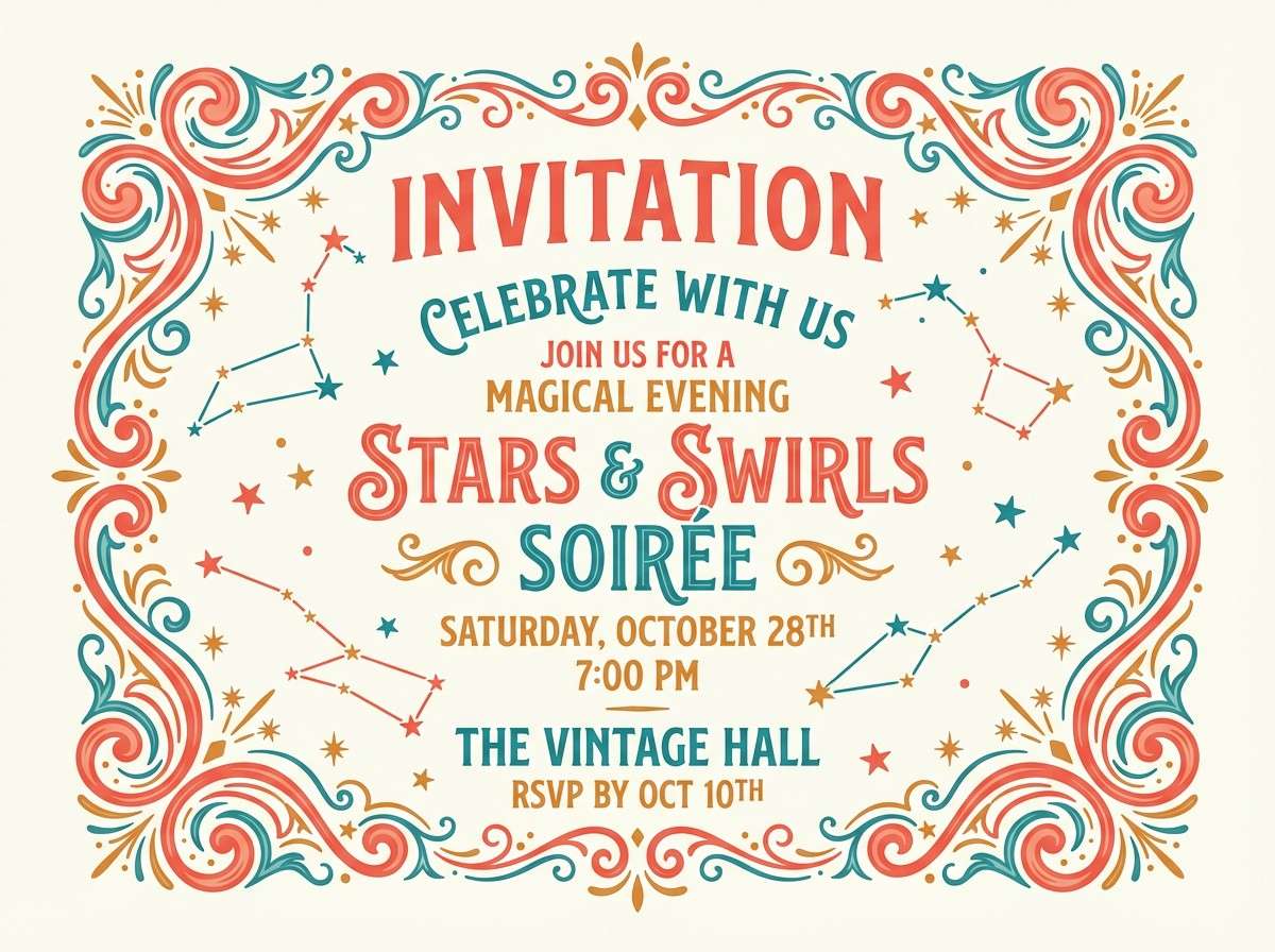 circus party invitation card
