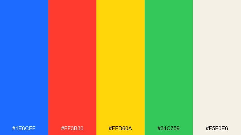 vintage dots and denim pop art color palette with hex codes