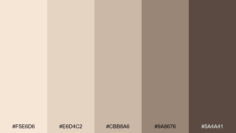 vintage ecru champagne beige color palette with hex codes