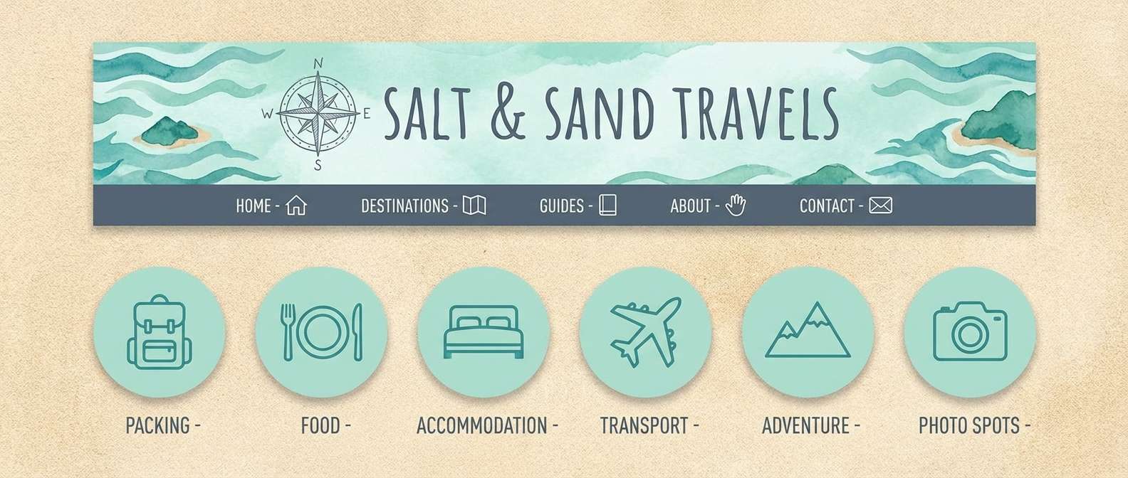travel header icon set
