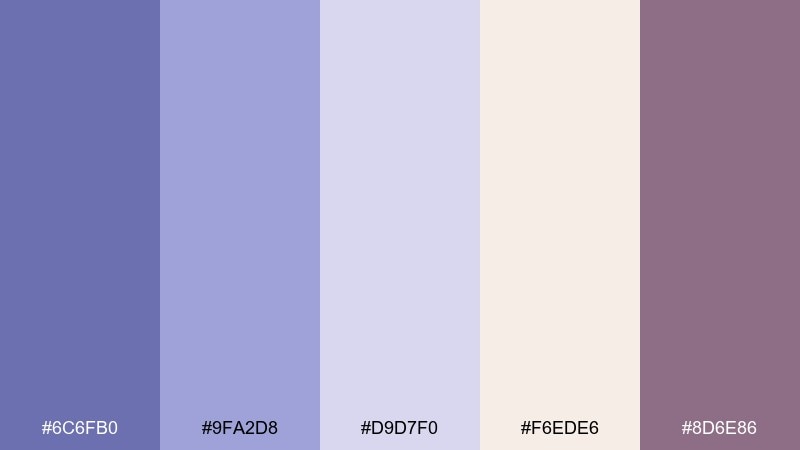 vintage hydrangea blue lavender color palette with hex codes