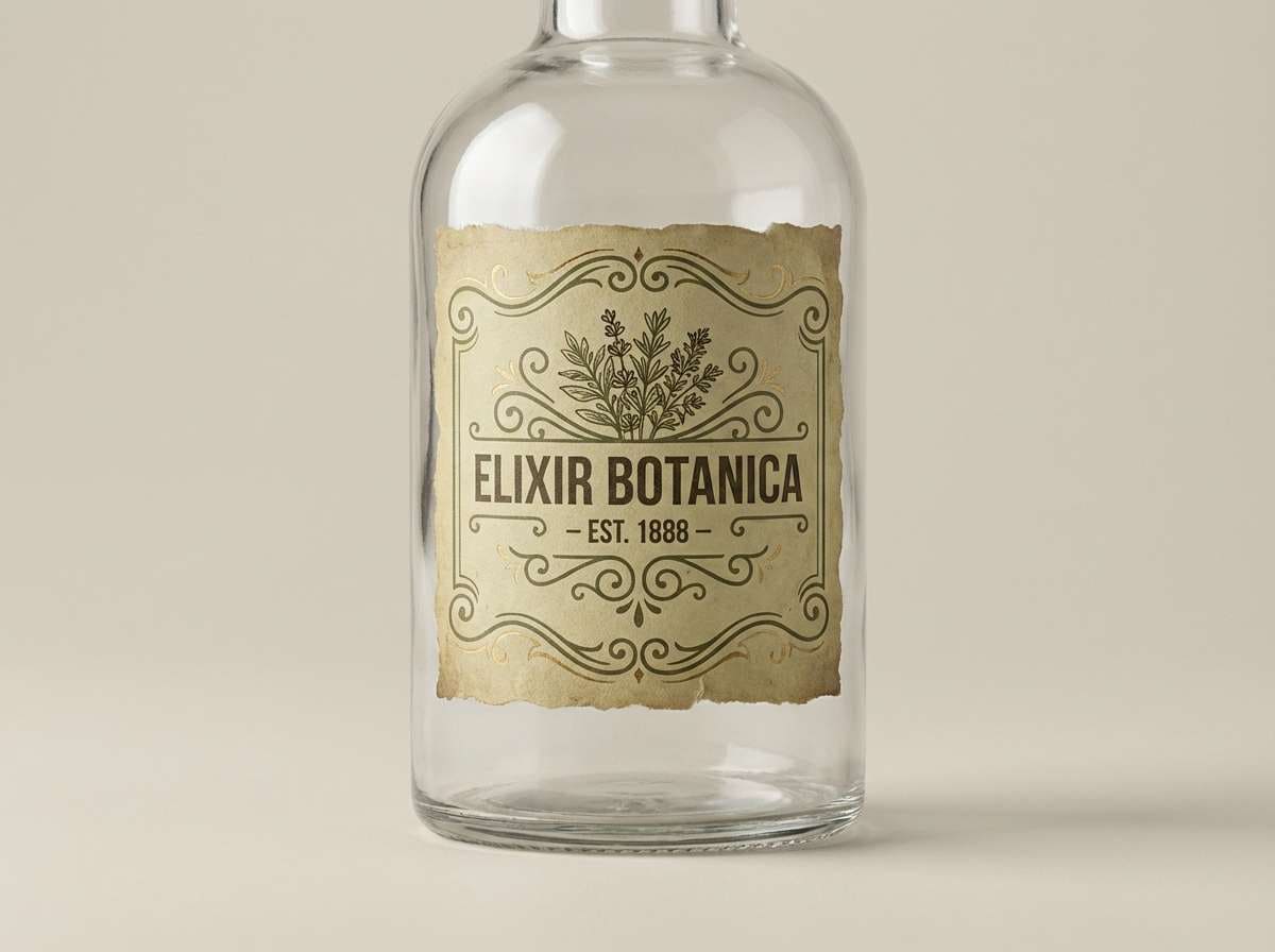 vintage label bottle shot