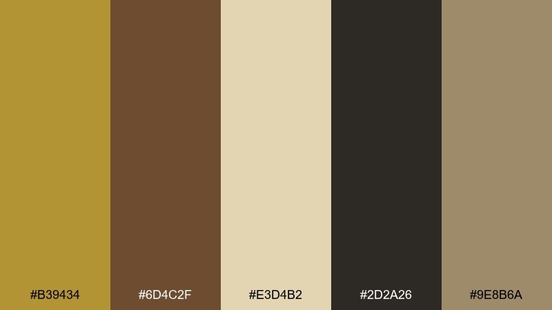 vintage labeling brass color palette with hex codes