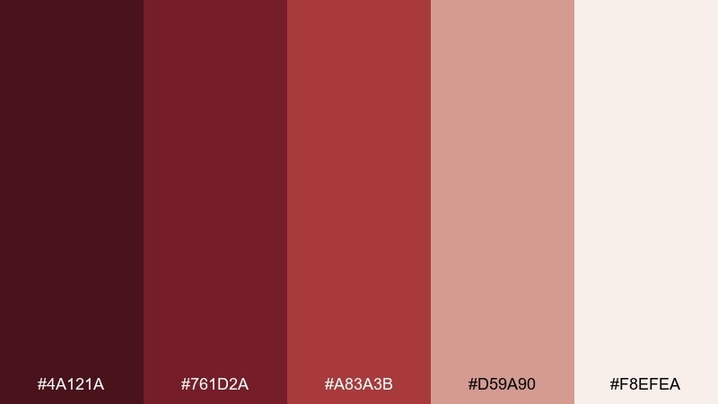 vintage maroon mahogany color palette with hex codes