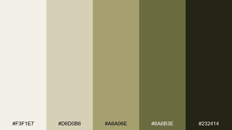 vintage olive home office color palette with hex codes