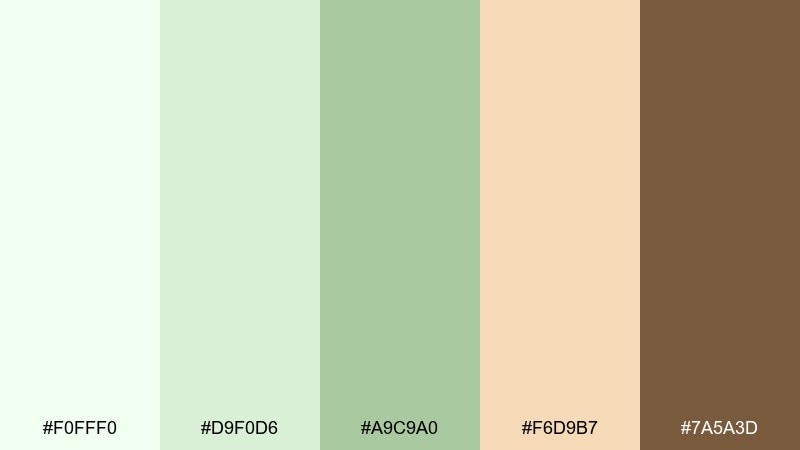 vintage orchard honeydew color palette with hex codes