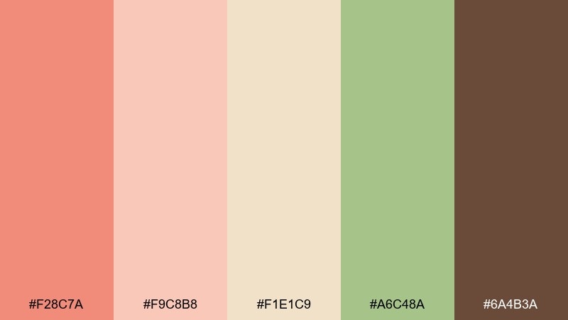 vintage picnic melon color palette with hex codes