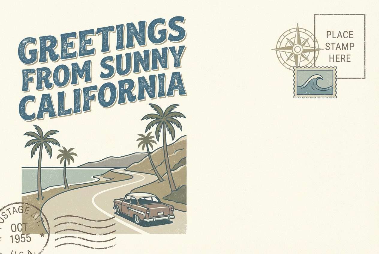 vintage postcard design