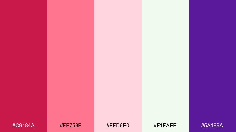 vintage postcard scarlet color palette with hex codes