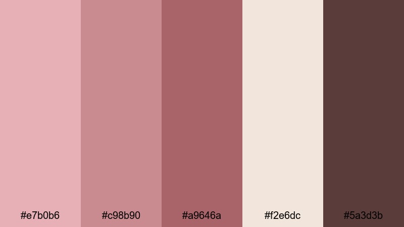 vintage rose sepia color palette with hex codes