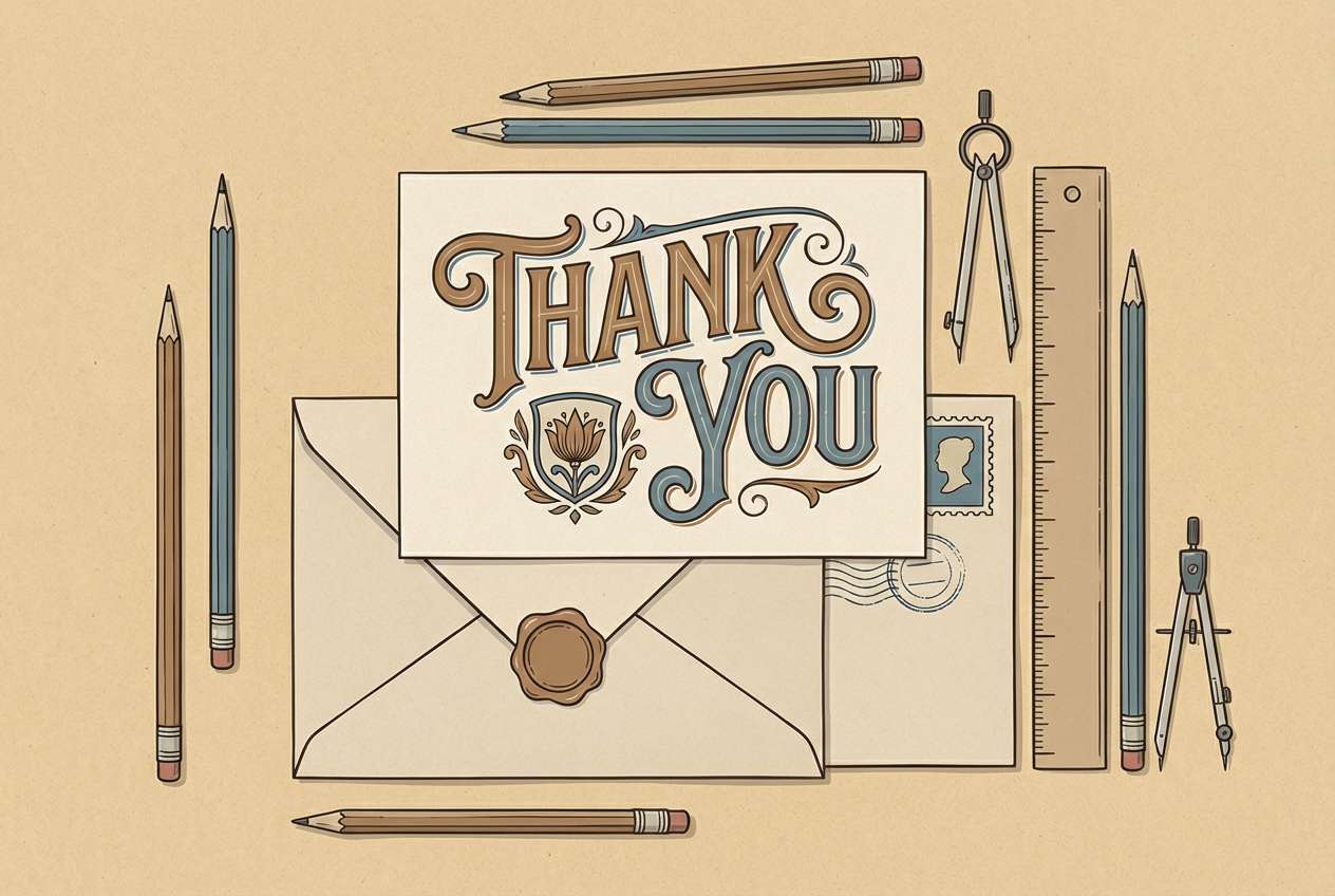 vintage thank you card