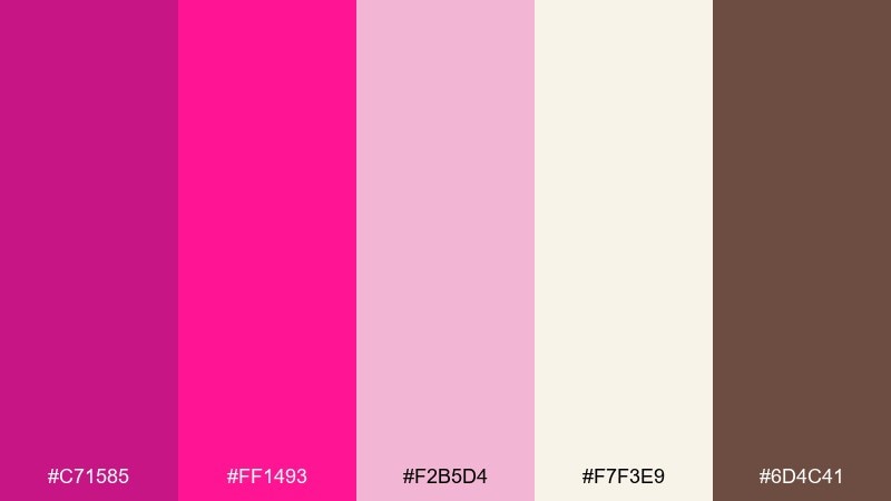 vintage valentine deep pink color palette with hex codes