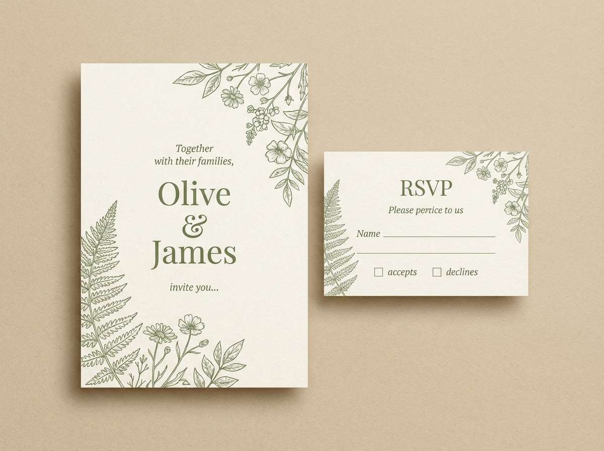 vintage meadow invitation