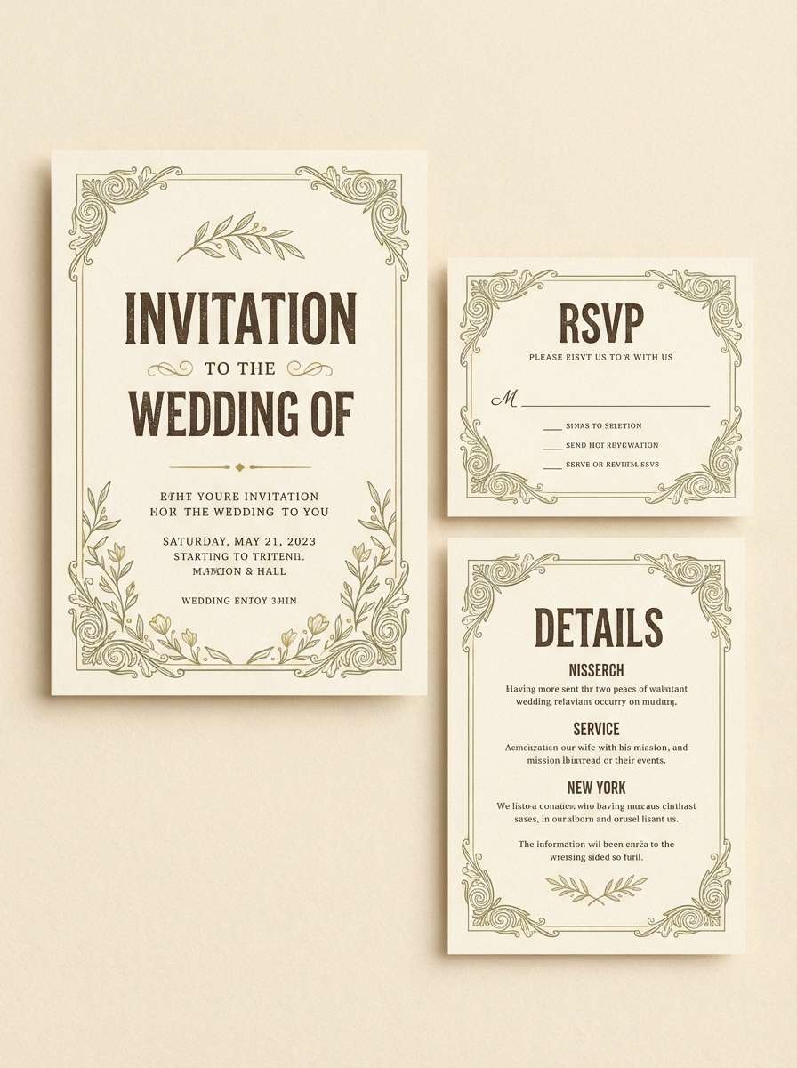 vintage wedding invite