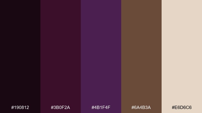 vintage wine cellar eggplant color palette with hex codes