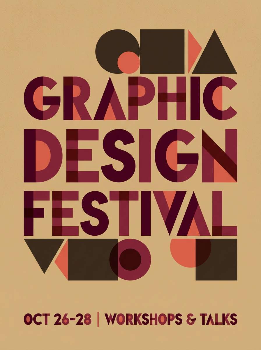 retro poster in wine reds