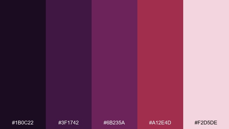 violet brick color palette with hex codes
