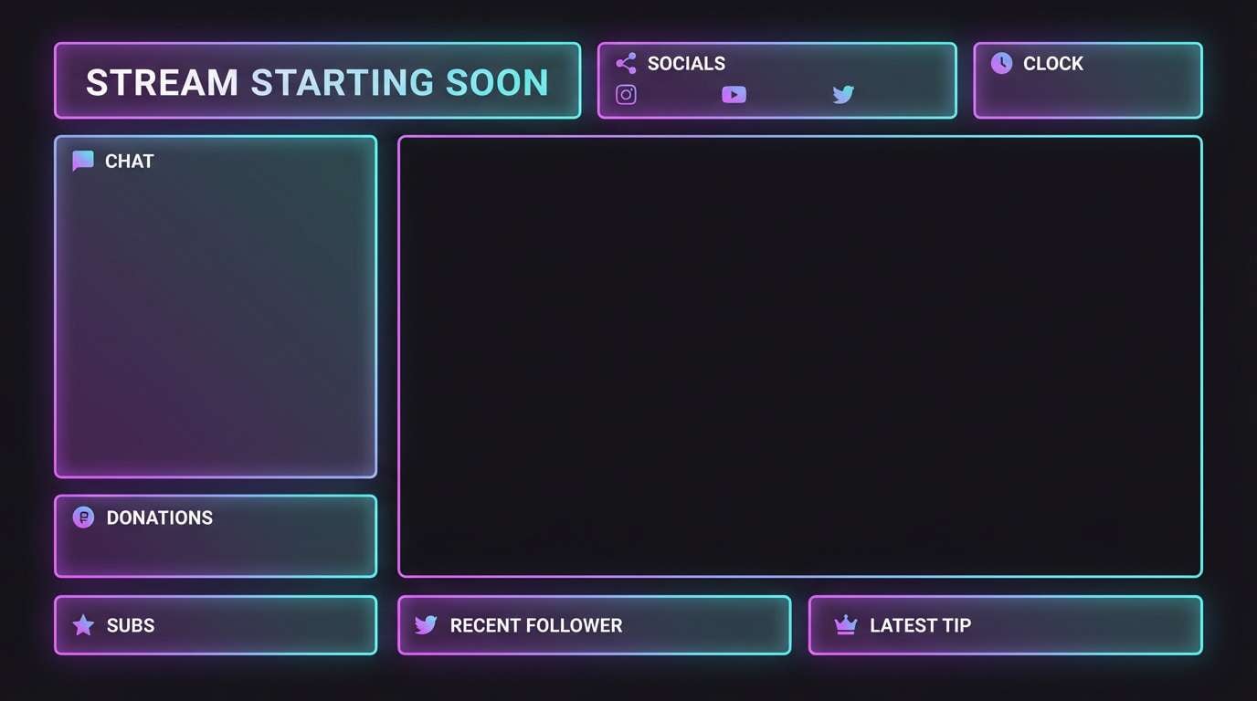 neon purple stream overlay
