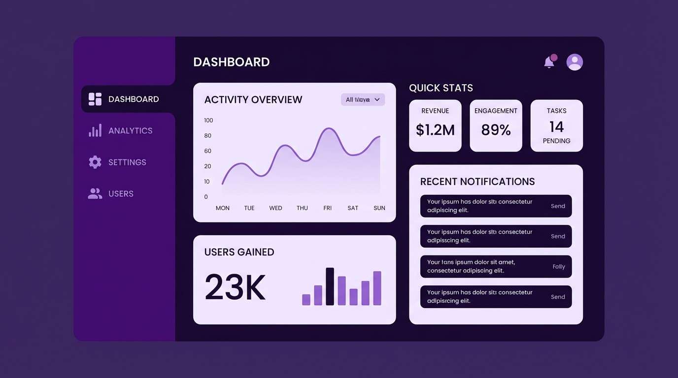 dark violet ui dashboard