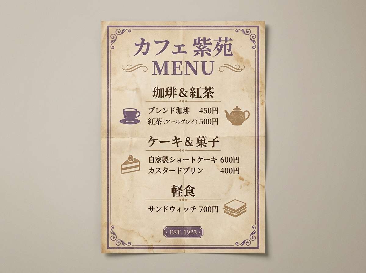 vintage violet cafe menu