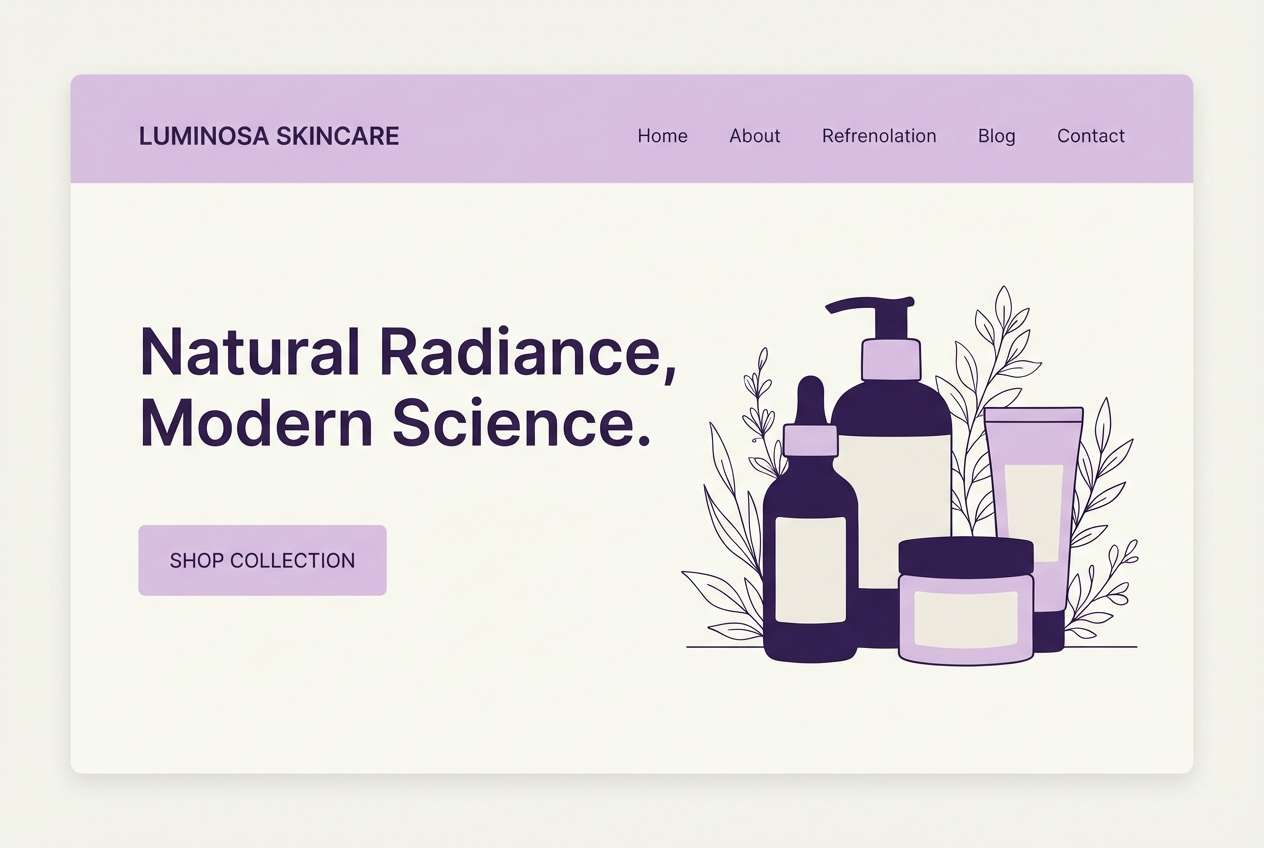 lavender skincare landing hero