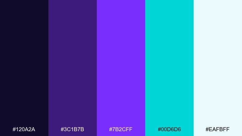 violet cyan pop blue and violet combination with hex codes
