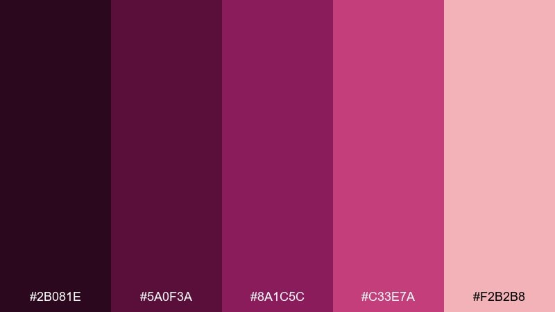 violet ember red violet color palette with hex codes