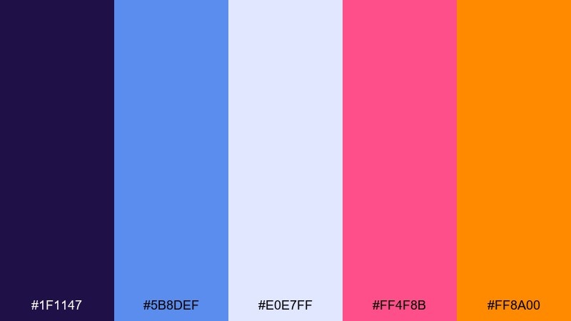 violet icefire fire and ice color palette with hex codes