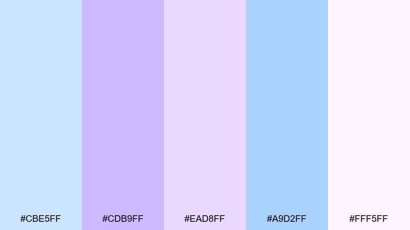 violet mist stationery pastel blue purple color palette with hex codes