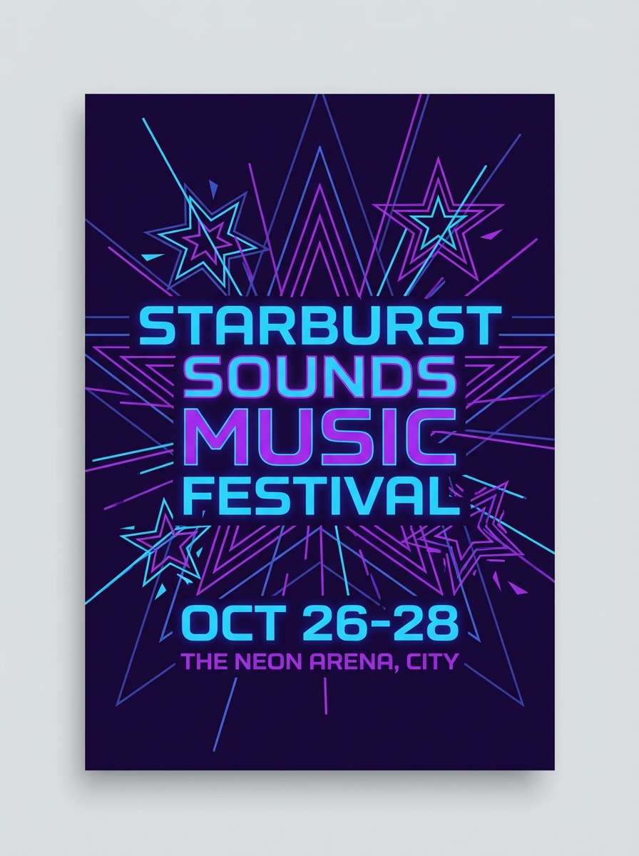neon festival poster layout