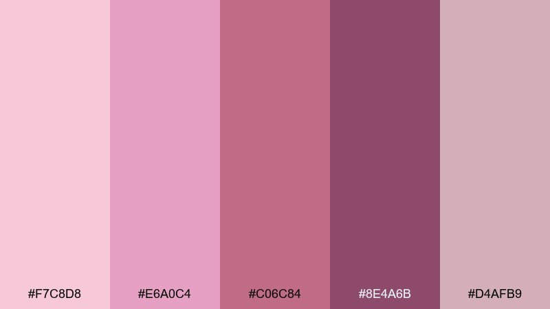 violet rose gold pink violet color palette with hex codes