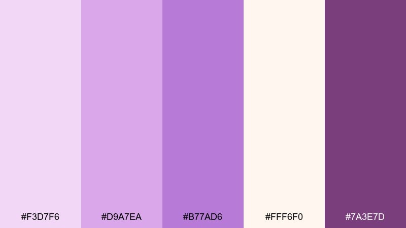 violet tea party lavender purple color palette with hex codes