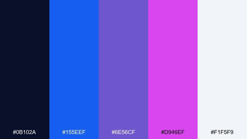 violet transit blue and magenta combination with hex codes