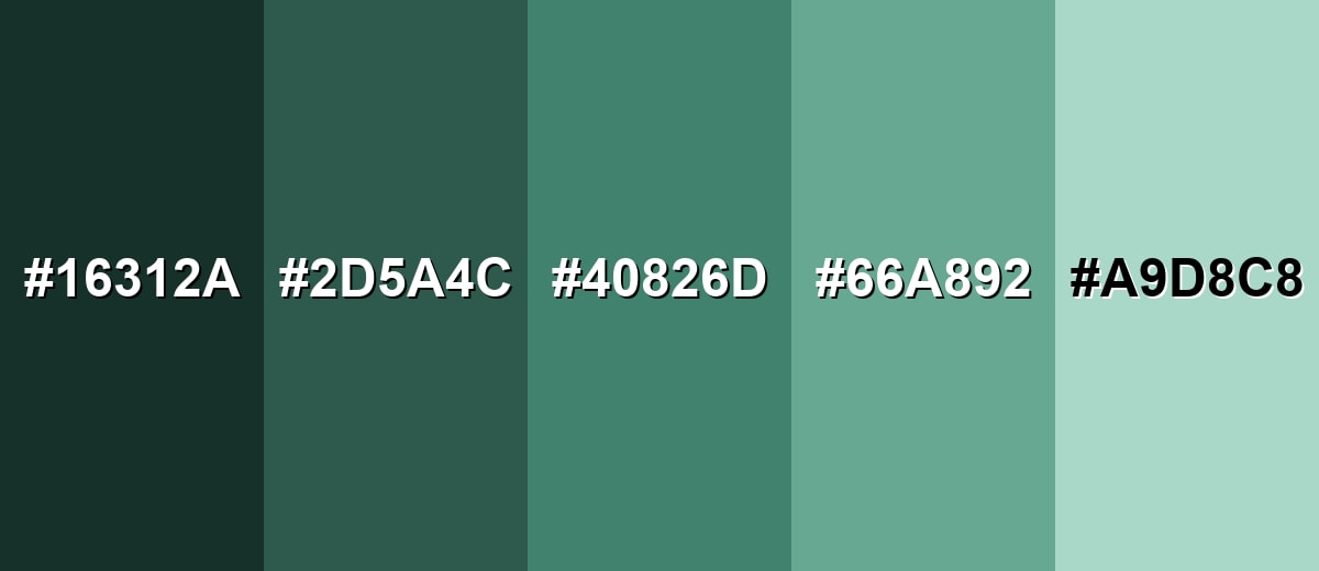 shades and variations of viridian-color